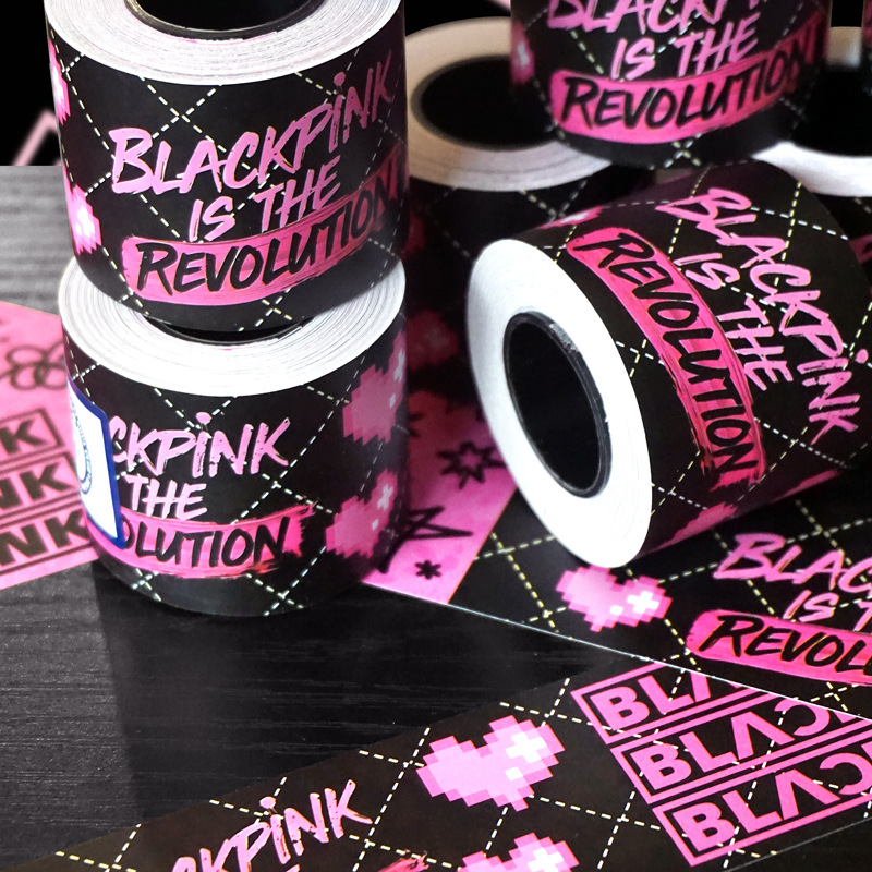 个性潮流粉墨紫演唱会应援长条胶带贴纸防水行李箱笔记本电脑平板吉他电动车摩托车汽车鱼缸边diy装饰贴画5米 - 图0