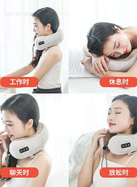 家用肩颈部按摩仪器 u型按摩枕腰腿脖按摩器办公室午休颈椎按摩仪