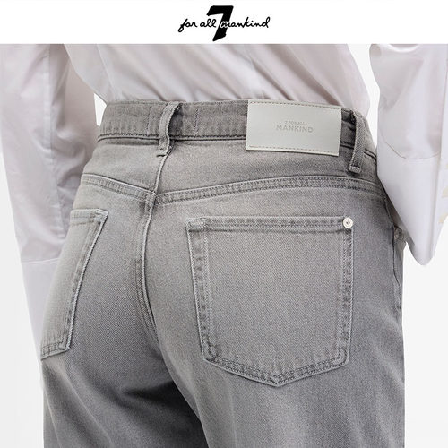7 For All Mankind 26新品宽松直筒舒适版型高腰牛仔裤日常简约女 - 图1