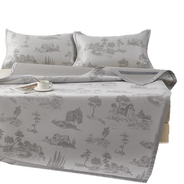 Class A mother and baby grade epoxy mat three-piece set for summer machine-washed ice silk mat bed sheet summer air conditioning soft mat