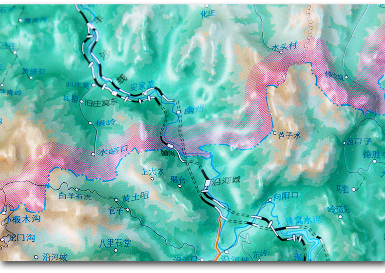 北京地形图 1.1米x0.8米立体地图精雕凹凸立体地图挂图办公装饰学习展示地理地貌地形情况3d立体分省立体地形图大型立体-图2