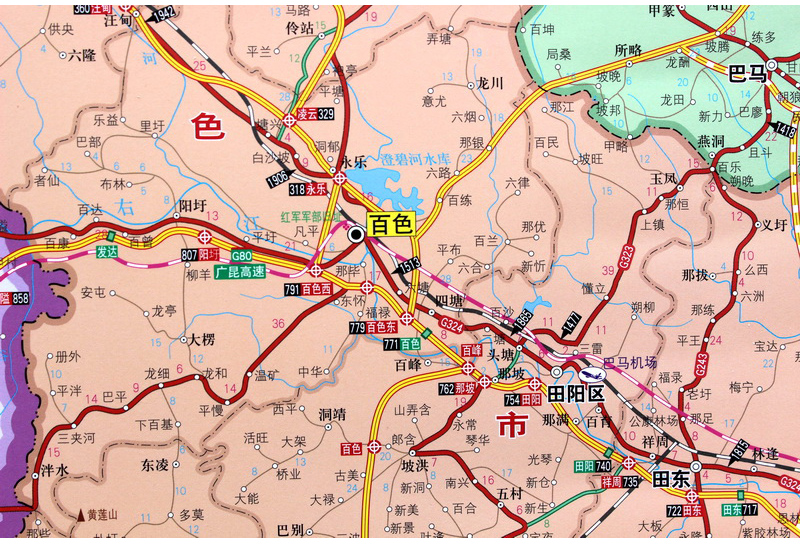 2022广西壮族自治区地图挂图仿红木挂杆挂绳版广西地图挂图全图1.4米*1米防水高清亚膜不反光地图标注到村庄小镇上档次挂杆定制版