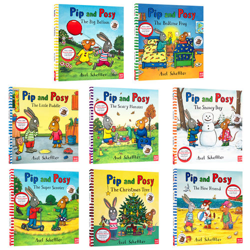 【赠送音频】皮普和波西绘本 Pip and Posy 8本套装 小小聪明豆系列英文原版绘本  幽默小故事 启蒙图画书Alex Scheffler - 图1