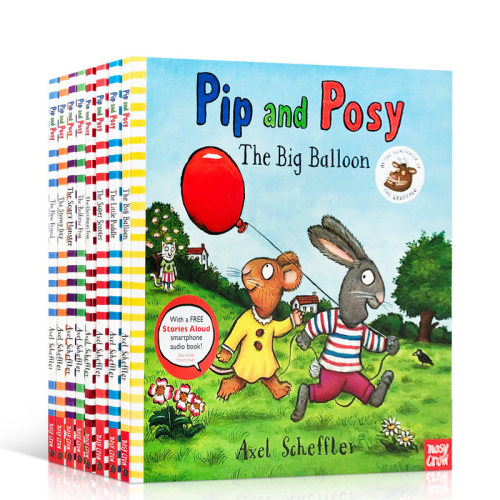 【赠送音频】皮普和波西绘本 Pip and Posy 8本套装 小小聪明豆系列英文原版绘本  幽默小故事 启蒙图画书Alex Scheffler - 图3