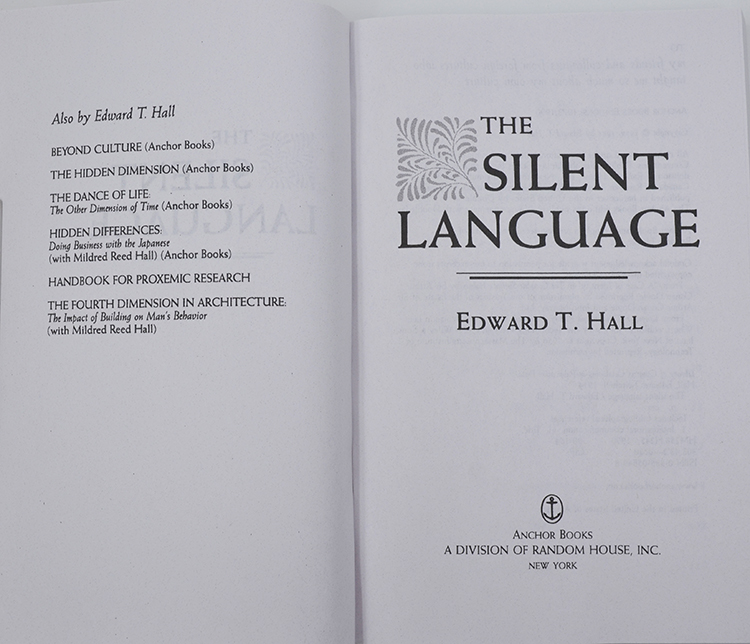 【现货】The Silent Language 沉默的语言 无声的语言 Edward T. Hall 正版进口 英文原版书 - 图1