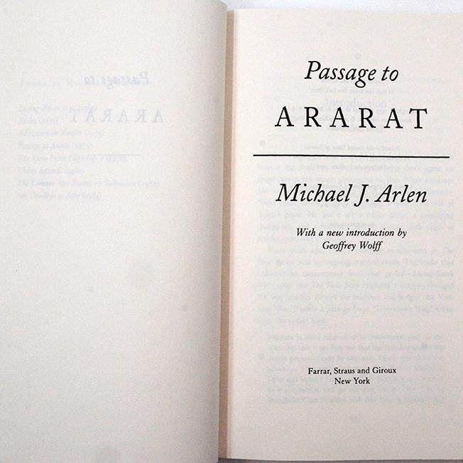 【现货】Passage to Ararat 亚拉拉特之旅 Michael J. Arlen 1976年美国国家图书奖非小说获奖作品 美版进口