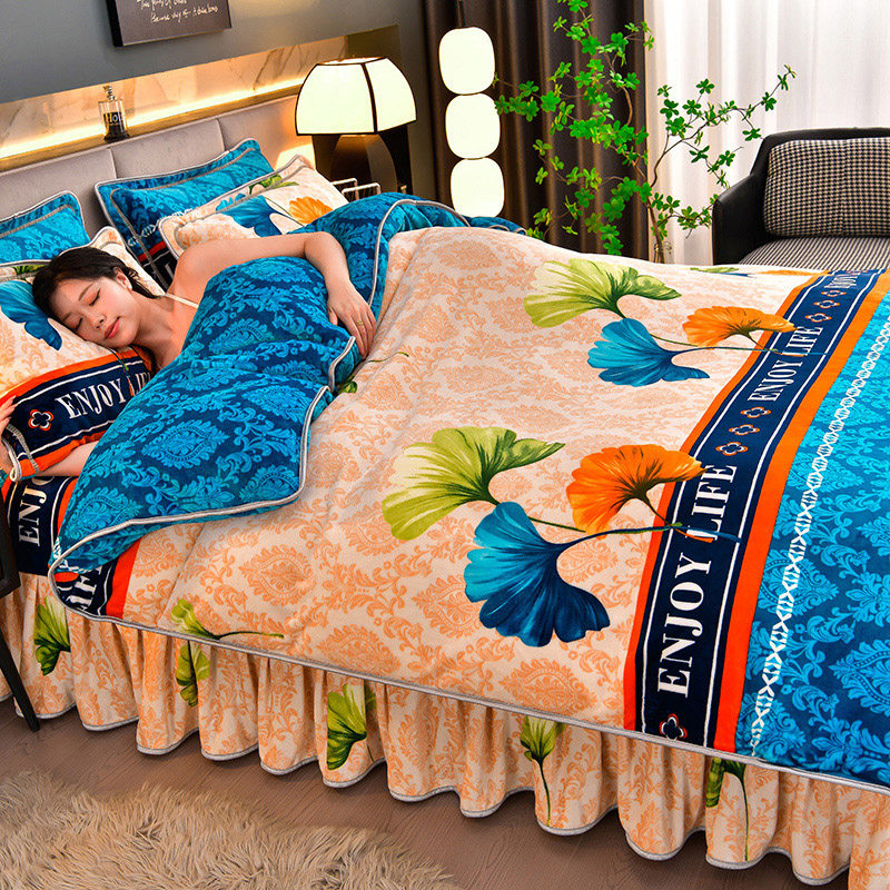 双面加厚牛奶绒四件套冬季珊瑚绒加绒保暖法兰绒被套床裙床上用品,淘宝优惠券,粉丝福利购,淘宝优惠卷