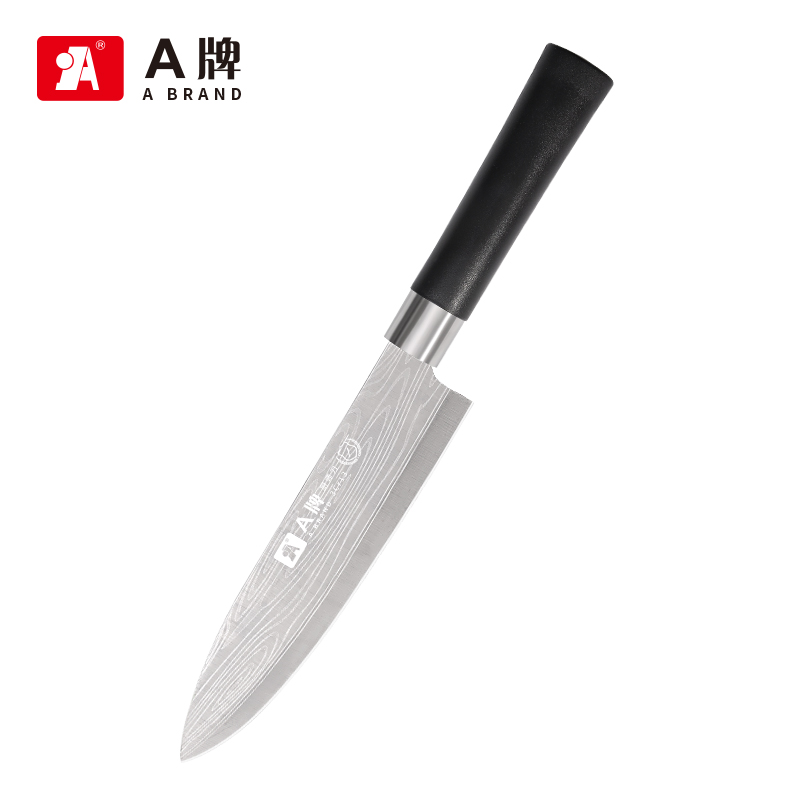 A牌 大马士革纹厨师刀小菜刀厨片刀切西瓜家用切水果多用刀料理刀