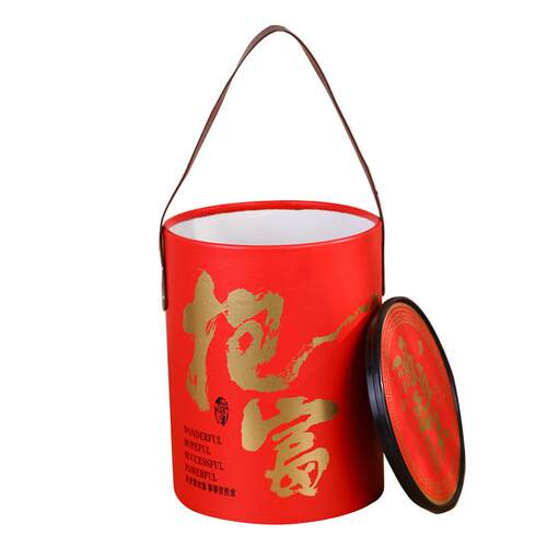 新年礼盒包装暴富礼盒空盒坚果零食大号抱抱桶可加logoy烫金 - 图3