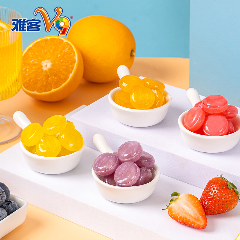 雅客V9维生素夹心糖维生素硬糖夹心硬糖硬质糖果小零食120g