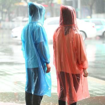 Raincoat ຍາວເຕັມຮ່າງກາຍ rainproof ຜູ້ຊາຍຊຸດຜູ້ໃຫຍ່ຂອງແມ່ຍິງດຽວລົດໄຟຟ້າໂປ່ງໃສ disposable poncho