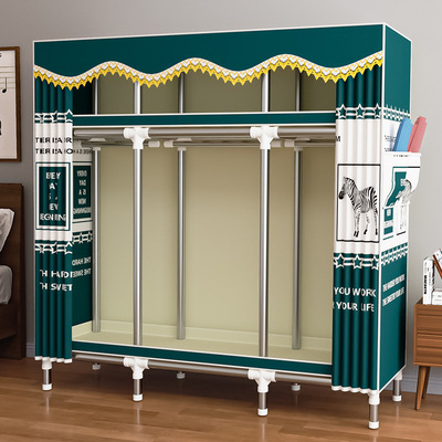 简易布衣柜租房宿舍简约衣柜家用卧室加粗钢管组装收纳衣橱C8