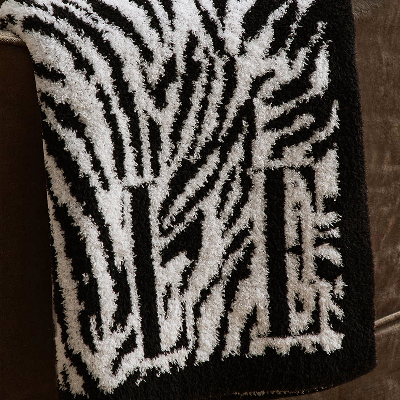 elle deco撸猫手感虎纹午休沙发毯 ELLEDECO家居休闲毯/毛毯/绒毯