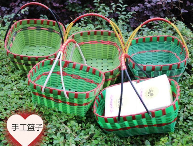 手工编织82813篮购物篮菜篮篮采鸡蛋手提篮子买菜筐房厨收纳水果_虎窝淘