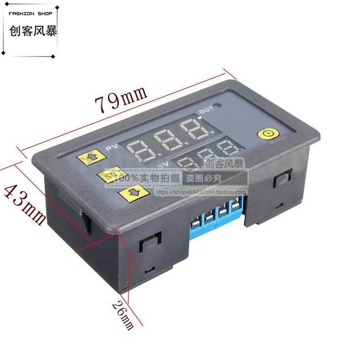 12V24V220V延时定时器 无限循环延迟双数显时间继电器模块 多功能 - 图2