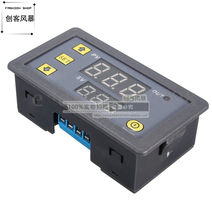 12V24V220V延时定时器 无限循环延迟双数显时间继电器模块 多功能 - 图0