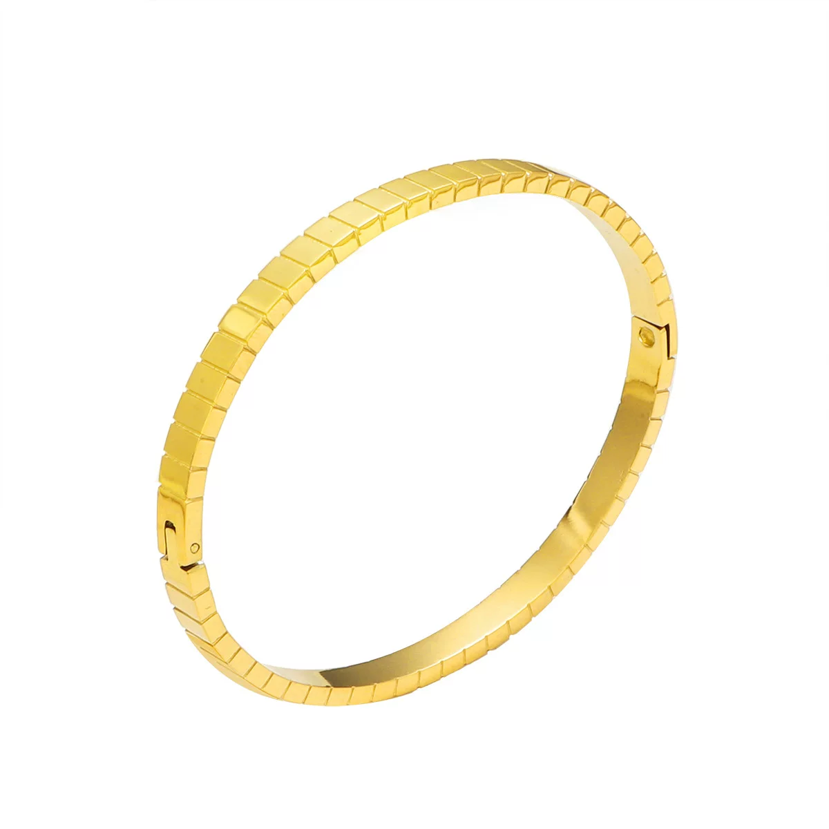 Geometric sophisticated bracelet stainless steel, brand fashionable design golden universal jewelry, light luxury style