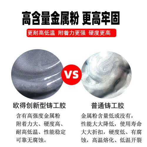 欧得创1823强力铸工胶水管补漏防水高强度耐高温金属太阳能水箱暖气片电焊补漏防水焊接胶水ab金属修补剂大桶 - 图2