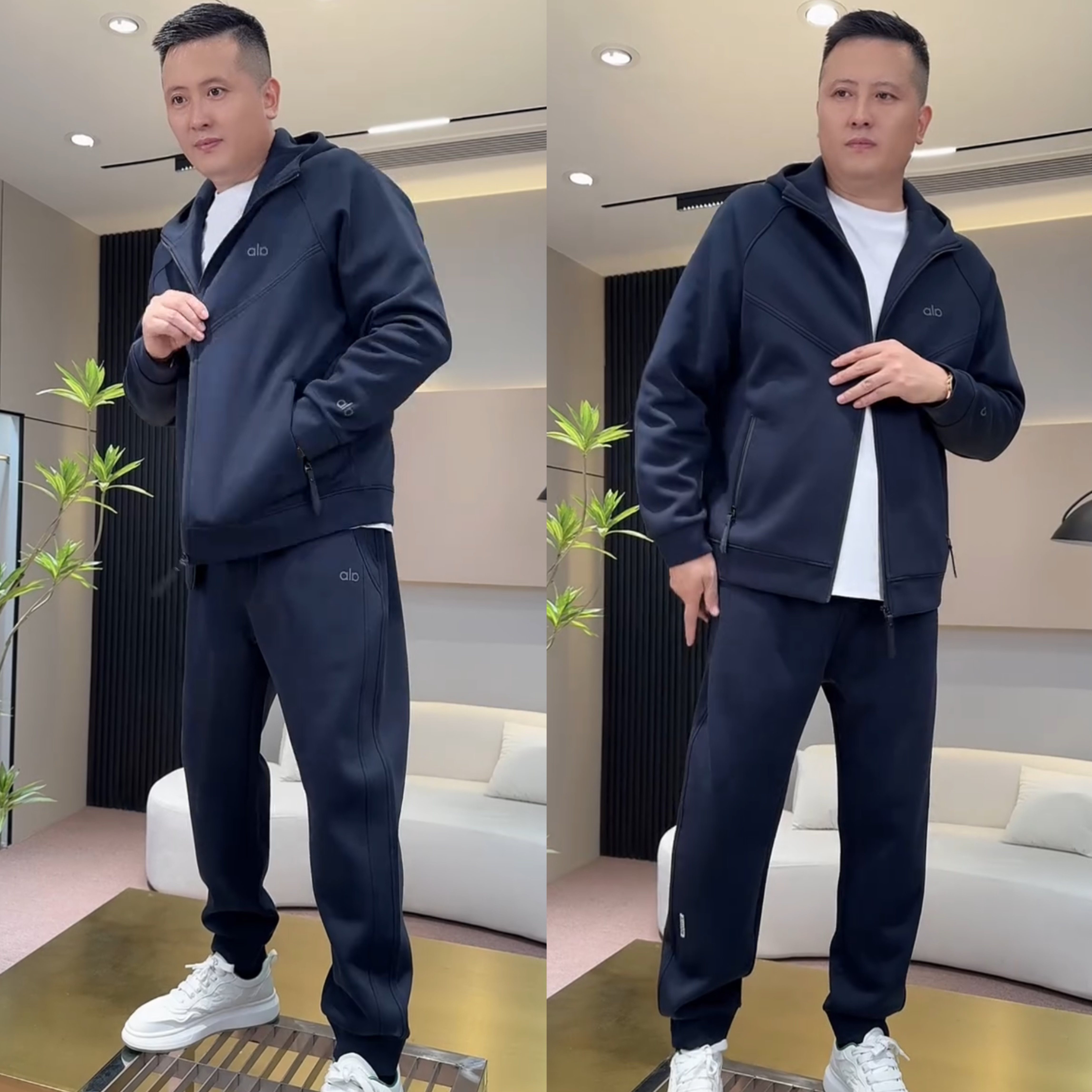 2025秋季高级感时尚休闲运动套装男士宽松百搭开衫外套卫裤两件套,淘宝优惠券,粉丝福利购,淘宝优惠卷