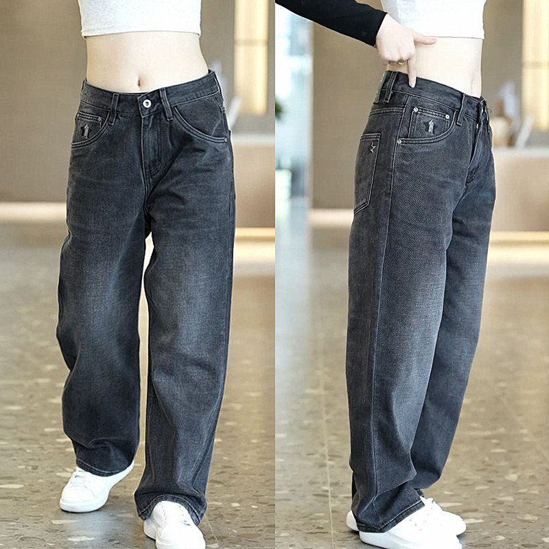 春秋新款美式复古百搭牛仔裤男潮流中年宽松直筒阔腿裤时尚哈伦裤,淘宝优惠券,粉丝福利购,淘宝优惠卷