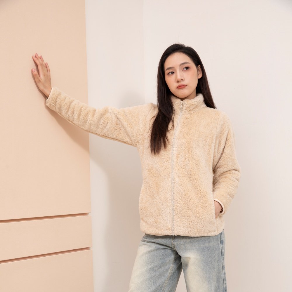 优质女装2025秋季摇粒绒内胆上衣立领羊羔双面绒珊瑚绒夹克外套,淘宝优惠券,粉丝福利购,淘宝优惠卷