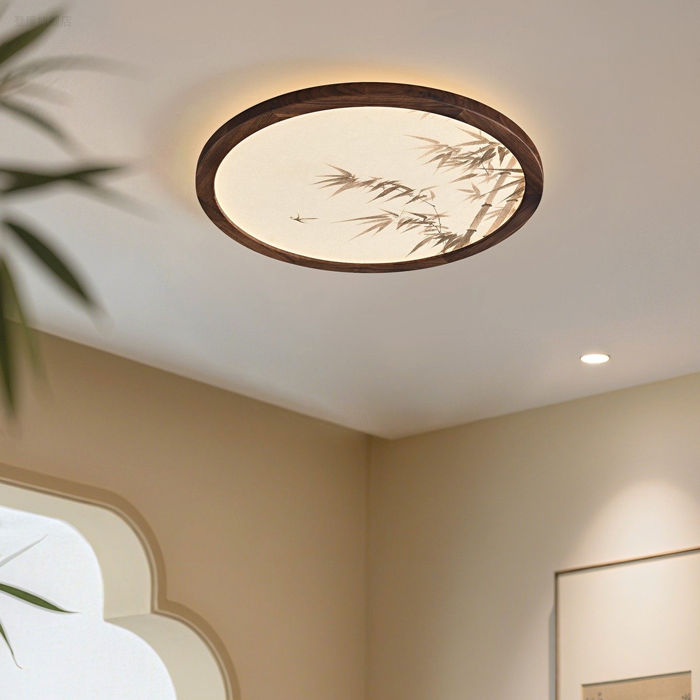 超薄宋代美学卧室吸顶灯新中式护眼全光谱房间书房高级感复古主灯 - 图0