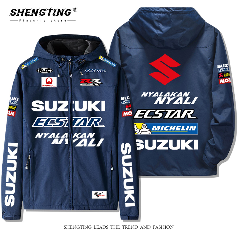 Suzuki铃木大R MotoGP摩托厂队骑行服机车赛车防风衣服夹克男外套-图0