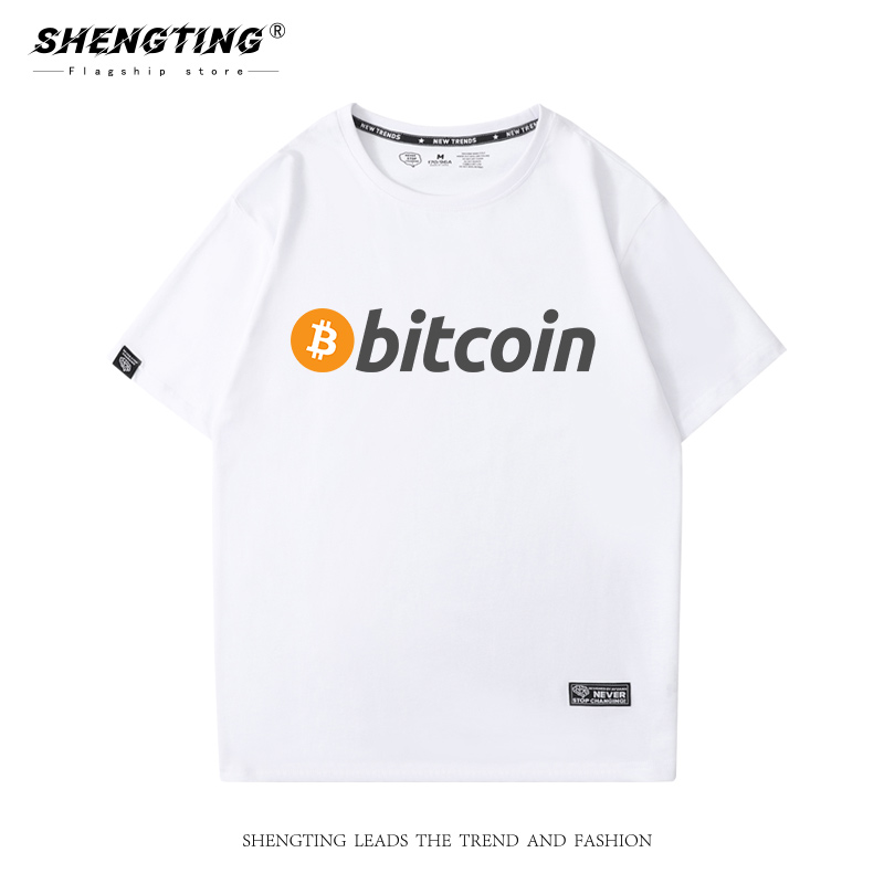 马斯克货币进化BITCOIN短袖T恤男比特币BTC区块链衣服币圈棉半袖 - 图0