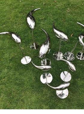 不锈钢鱼雕塑售楼处池塘水景户外景观抽象创意墙面装饰摆件定制