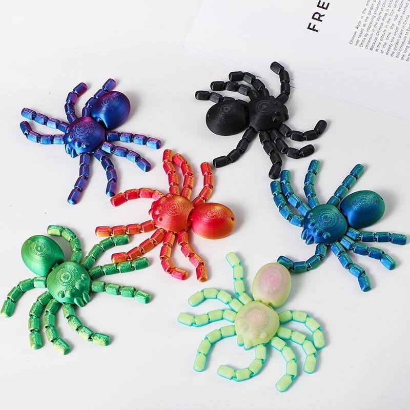 3D打印蜘蛛多关节可动仿真动物磁吸玩具男孩鱼缸造景模型儿童礼物 - 图0