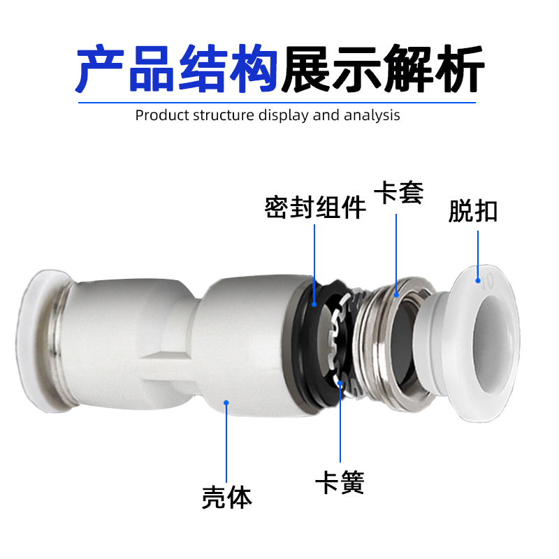 亚德客型气动气管快速接头直通三通 PU/PG/PY/PYW/PE/PEG/PV/PKG4 - 图2