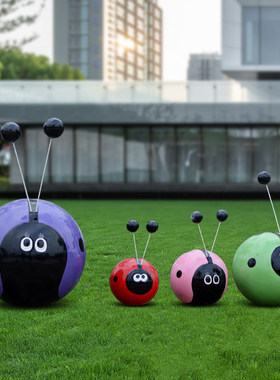 户外卡通瓢虫玻璃钢落地坐凳摆件幼儿园广场儿童乐园装饰互动美陈