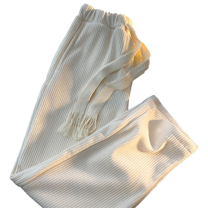 米白色高街ins潮牌加绒灯芯绒裤子 丞昌休闲裤