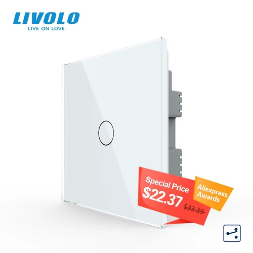 Livolo B6 UK Standard Swant Touch Light Switch, Cross Throup