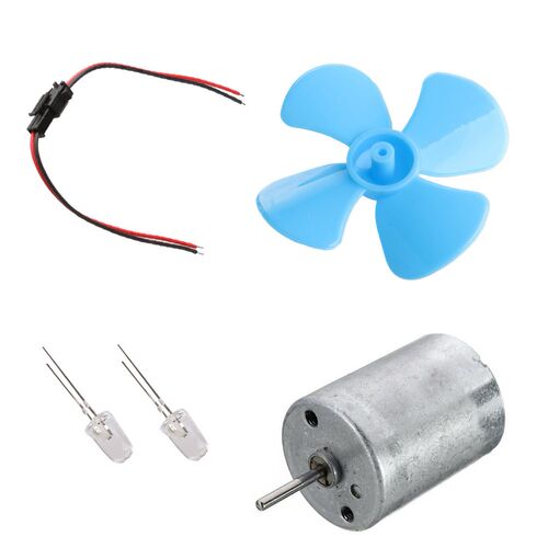 Micro Wind Turbines Generator Mini Motor With Blades LED DIY - 图0
