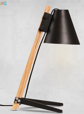European Wooden LED Table Lamps Modern Bedroom Bedside Desk