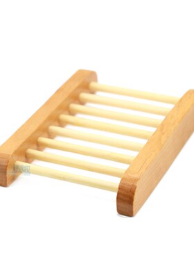 Natural Bamboo Wooden Soap Dish Tray Drainage Bathroom Showe