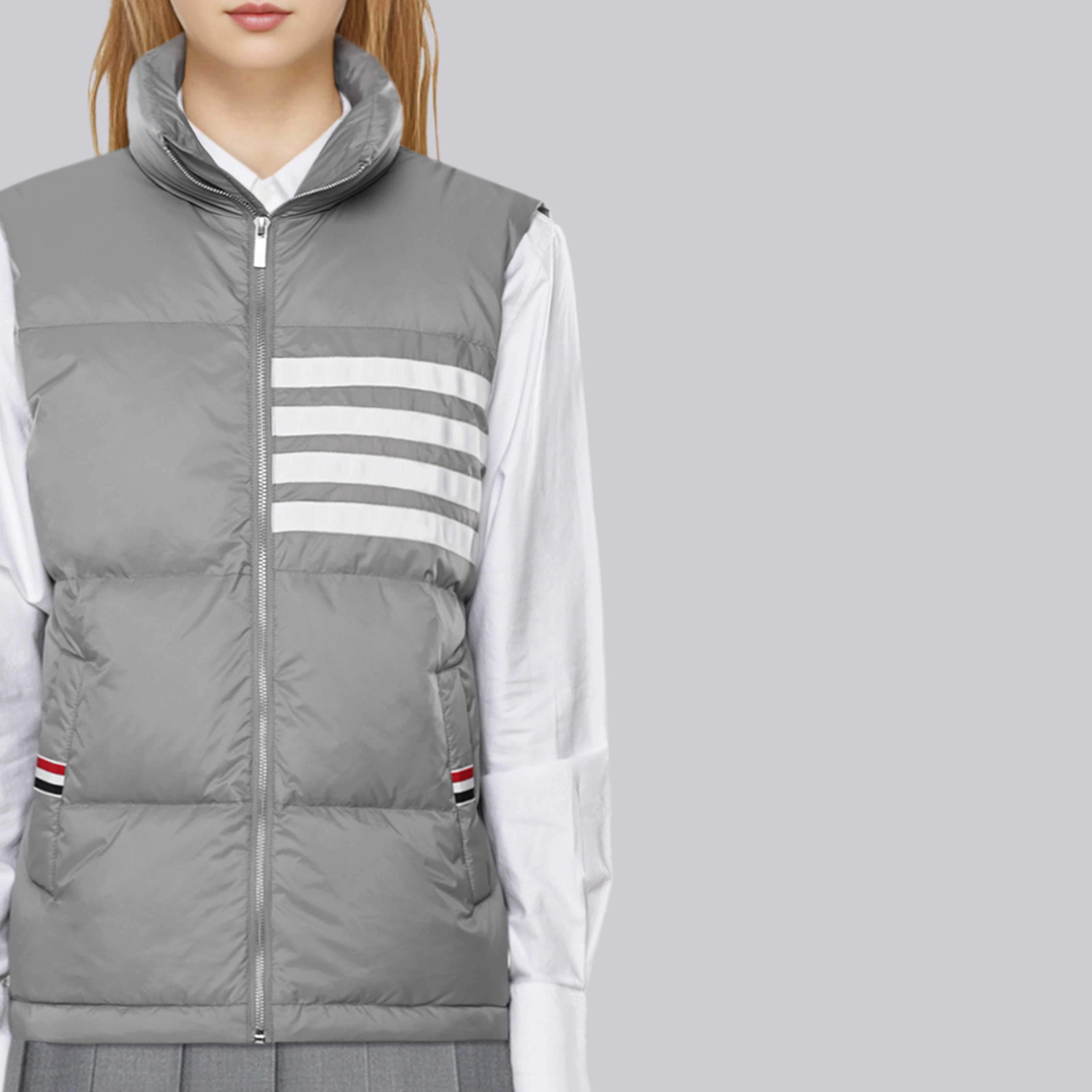 TB秋冬新款四条杠tb羽绒服女立领马甲男女同款外搭休闲百搭外套 - 图2