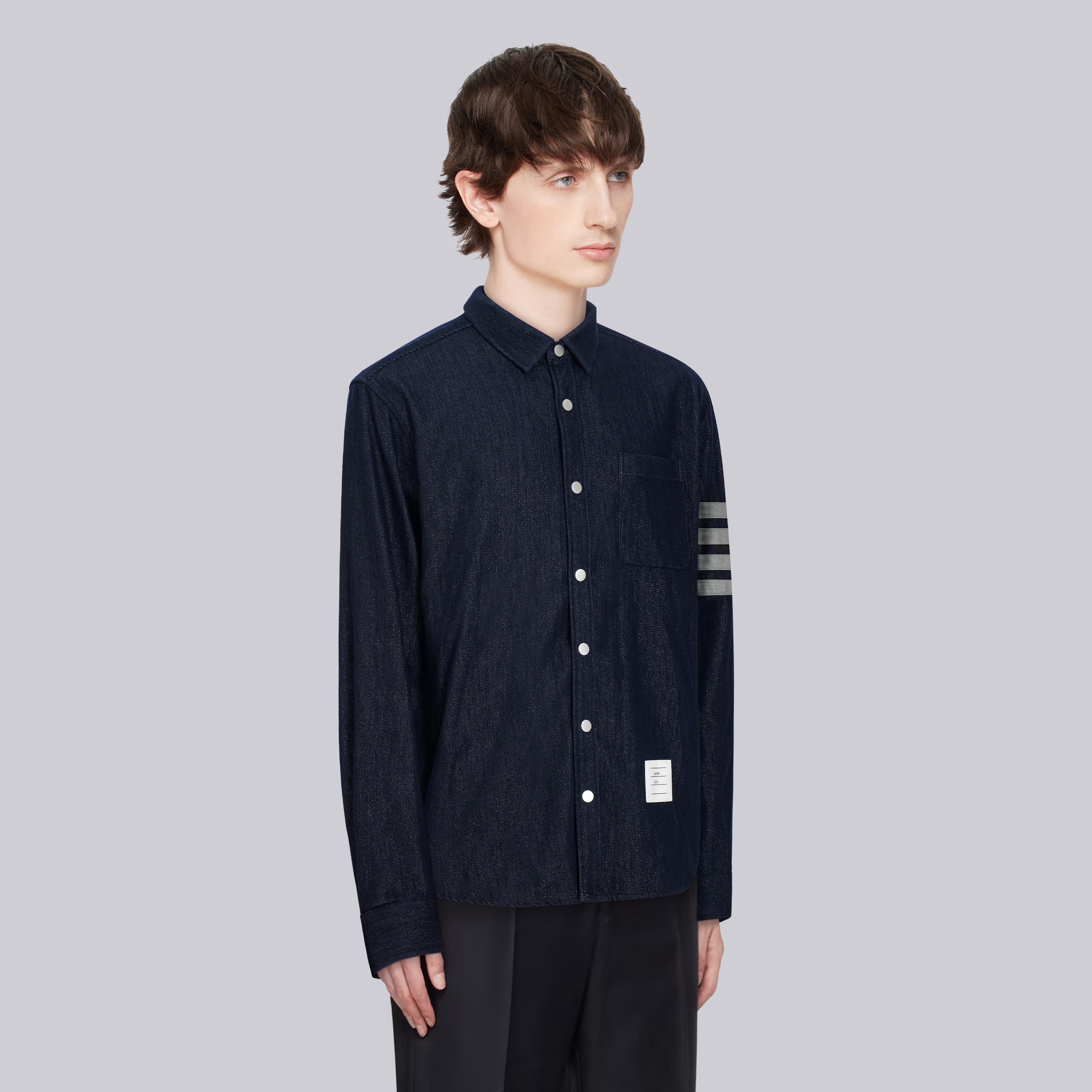 TB新款经典四杠衬衫POLO领牛仔外套tb男女同款简约休闲百搭宽松款,淘宝优惠券,粉丝福利购,淘宝优惠卷