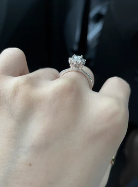 母亲节 莫桑钻戒灿若星辰女款纯银星河璀璨求婚订婚钻石节日礼物