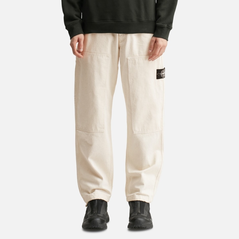 Stone Island/石头岛 Natural Cotton Gabardine Raw 长裤男HBX - 图1