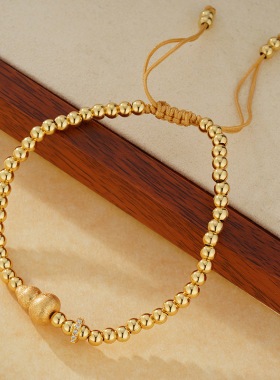 法国capinkofin新款拉丝金色葫芦跑环手链女新中式复古风手绳