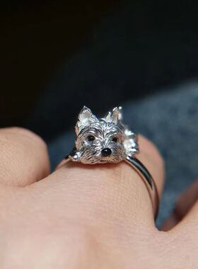 法国capinkofin年新款高西地小狗戒指独特小众设计精致送礼物