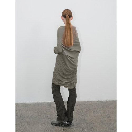 Found Object 松弛感褶皱多穿法一字领堆叠上衣 Falte Bardot Top - 图1