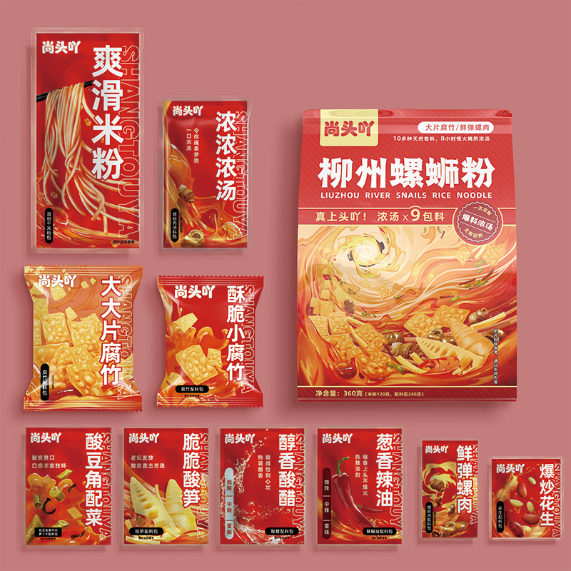 尚头吖螺蛳粉360g*6袋装整箱广西特产柳州正宗螺狮速食辣臭米粉 - 图0