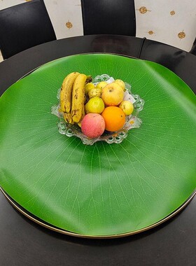 塑料假荷叶仿真餐厅烤肉食物海鲜生菜叶子冰台摆盘菜叶绿叶装饰