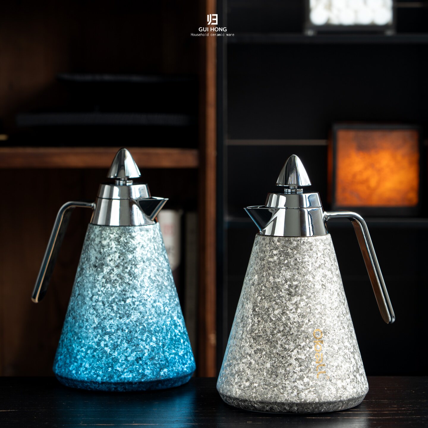 Goddess Guihong pure titanium light luxury ice pattern stewed teapot home office tea water separation high-end tea set gift box gift box