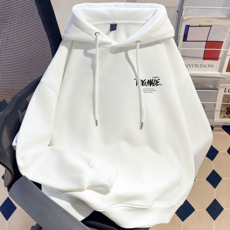 美式潮牌重磅连帽卫衣男女同款秋冬新款加绒宽松百搭情侣外套上衣 - 图0