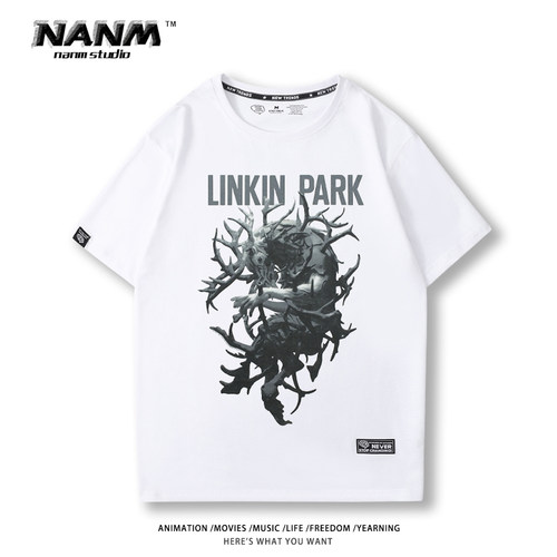 Linkin Park Meteora林肯公园摇滚乐队短袖男宽松美式vintaget恤-图2