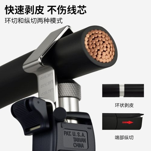 三堡 HT-325B台湾三堡原产原装 可调整式剥剪工具 剥线刀适用大型同轴电缆HT-325/HT-335/HT-335B - 图0